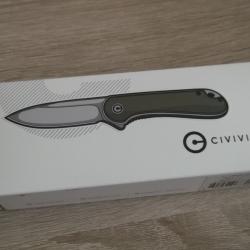 Couteau Flipper CIVIVI Statera G10 et fibre de carbone