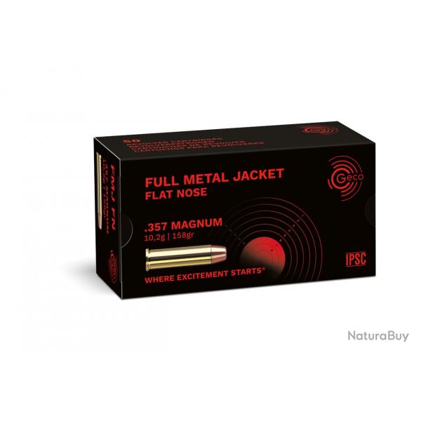 Munition Geco FMJ 10.2g 158gr - Cal. 357 mag x1 boite