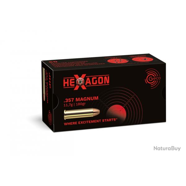 Munition Geco Hexagon 11.7g 180gr - Cal. 357 mag x1 boite