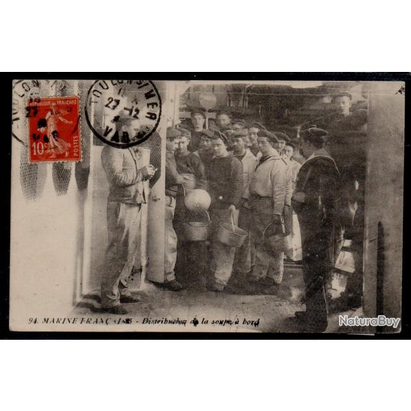 CPA - Marine Militaire  Franaise - Distribution de la soupe  bord N3861