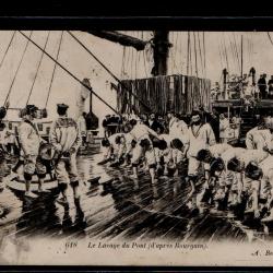 CPA - Marine Militaire - Lavage du Pont d'après Bourgain  N°3862
