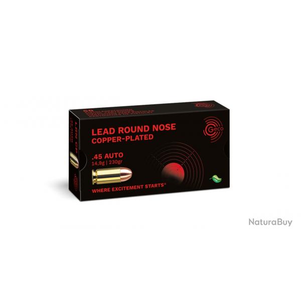 Munition Geco LRN CP 14.9g 230gr - Cal. 45 ACP x1 boite