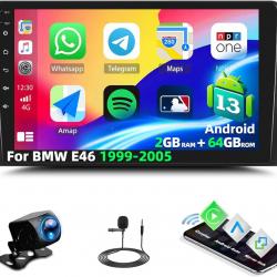 Autoradio Android 2G+64G 13 pour BMW E46 1999-2005 Carplay et Android Auto Bluetooth Écran Tactile 9