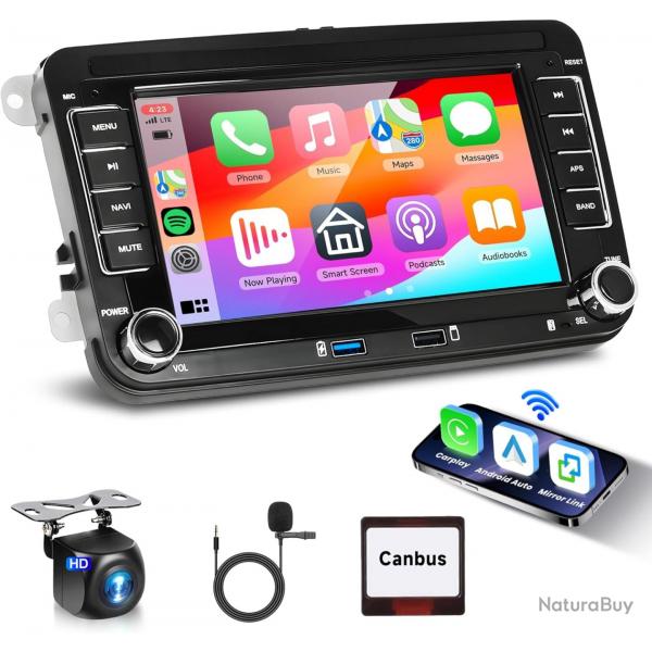 Autoradio 2G+64G Android pour VW Golf 5 6 Passat Polo Tiguan Touran Caddy Skoda Seat 7 Pouces Autora