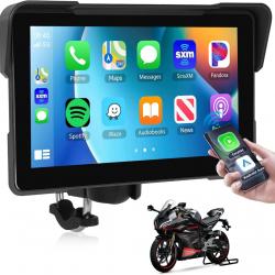 Carplay Display Moto Android Auto, 7 Pouces Écran Tactile Carplay Autoradio Portable pour Moto, Auto