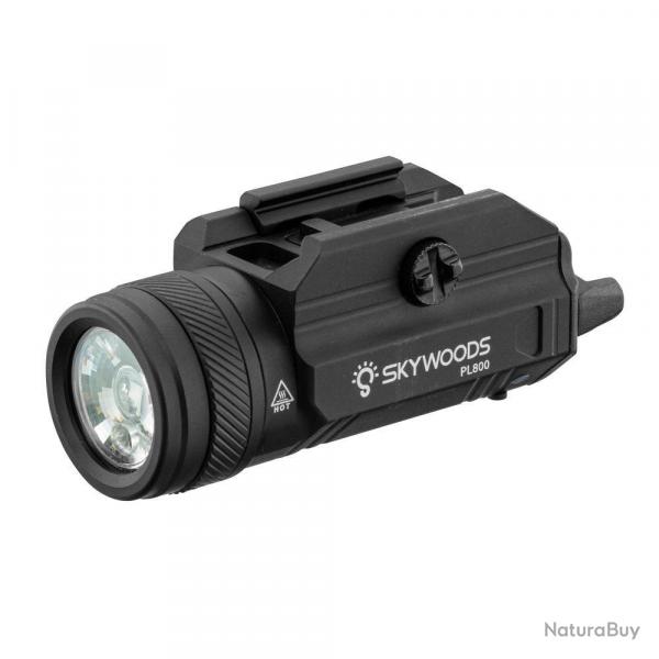 Lampe Laser Tactique Skywoods PL800 - Puissance 800 Lumens - Laser Rouge Intgr - Prcision et Poly