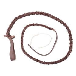 Flotte en Cuir Tressé Country Sellerie - 147 cm - Résistante et Flexible - Contrôle Optimal du Fouet