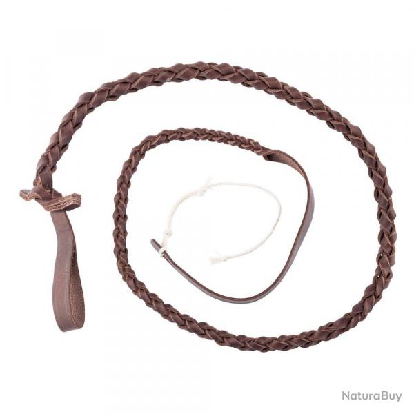 Flotte en Cuir Tress Country Sellerie - 147 cm - Rsistante et Flexible - Contrle Optimal du Fouet
