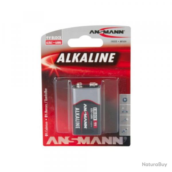 Pile Alcaline Ansmann 6LR61 9 Volts - Haute Performance - Longue Dure - Fiabilit sur le Terrain LR