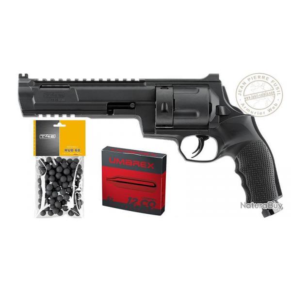 Pack revolver CO2  balles de caoutchouc T4E TR 68 Gen2 - Cal.68 (16 Joules max)