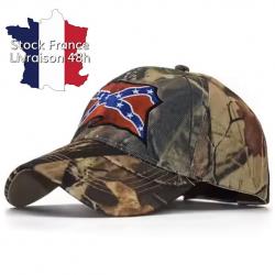 Casquette camouflage - Drapeau confédéré - Stock France