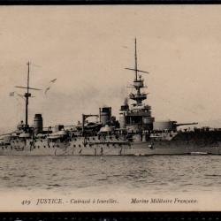 CPA -MARINE MILITAIRE -JUSTICE - Cuirasse a tourelles - N°3871