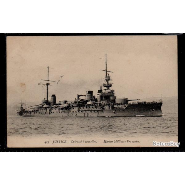 CPA -MARINE MILITAIRE -JUSTICE - Cuirasse a tourelles - N3871