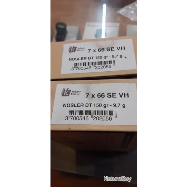 2 boites de balles 7*66 SEVH 150gr