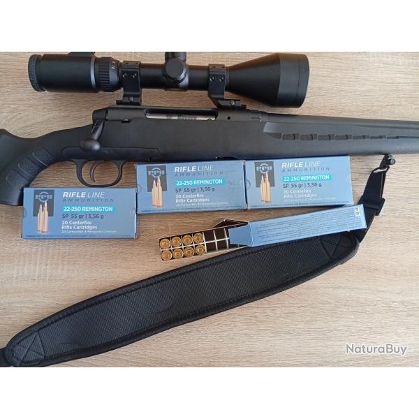 carabine SAVAGE axis 22-250 plus lunette Linx et 68 balles et bretelle