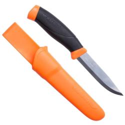 Poignard MORA "COMPANION" lame inox manche gomme étui rigide NOIR/ORANGE