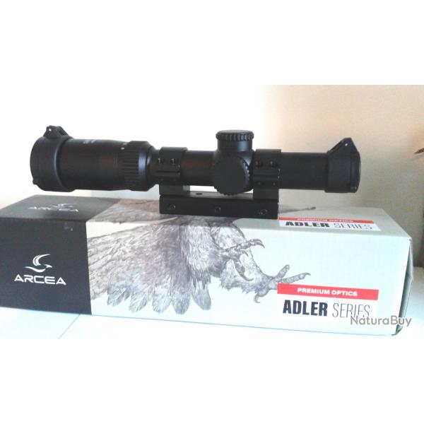 LUNETTE ARCEA ADLER 1-6x24 + montage monobloc + 2 piles