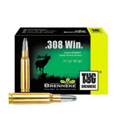 Cartouches BRENNEKE TUG Calibre 308 Win 181 Gr/ 11.7 G (Boite de 20)