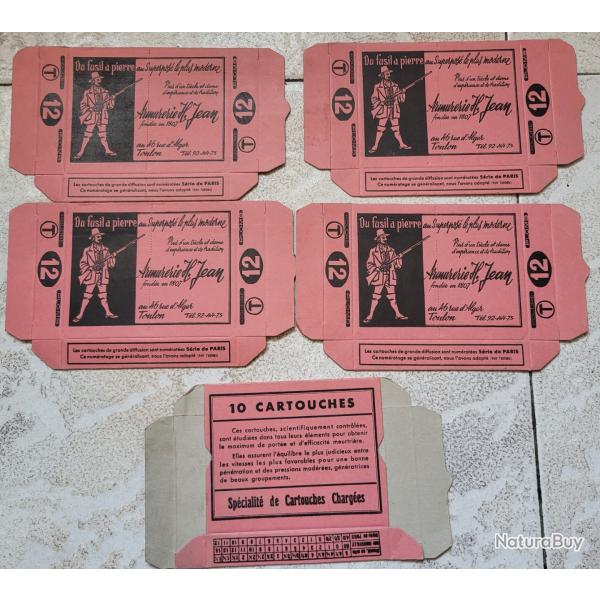 Lot 5 boites  cartouches vide calibre 12