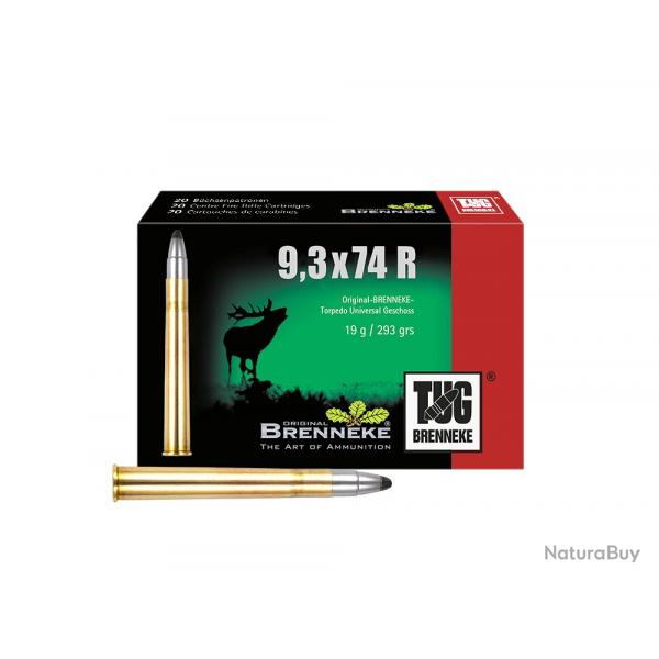 Cartouches BRENNEKE TUG Calibre 9.3x74R 293 Gr/ 19 G (Boite de 20)