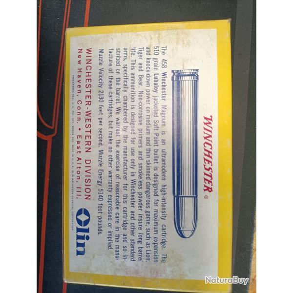 Munitions 458 Winchester