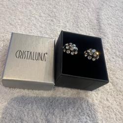 Boucles d oreilles cristaluna candy en cristal acrylique noir swarovski neuf 301 510 00