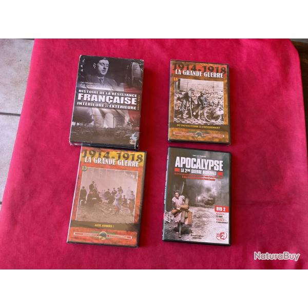 Lot de sept DVD guerres mondiales, pas de prix de rserve
