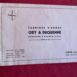 Brochure fabriqué d'armes Orly et Duquenne.