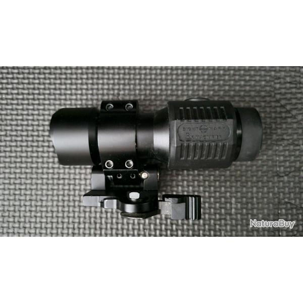 Magnifier grossisseur X3 "sightmark" avec montage flip up QD