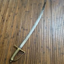SABRE RÉVOLUTIONNAIRE 1767 REGIMENTÉE UNITÉE D'ELITE LAME GRAVÉE DE COURRONNE PRUSIENNE MONOGRAMME