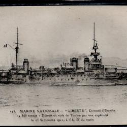CPA- Marine Nationale - " Liberté "  Cuirasse d'Escadre  - N°3872