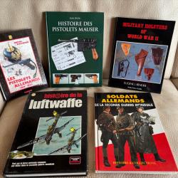 Lot de 5 livres sur les armes allemandes, holsters ww1 et 2 , équipement et Luftwaffe