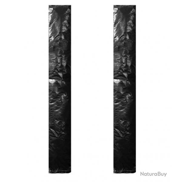 Lot de 2 housses noires en PE 250 cm - Protection parasol pour jardin ou terrasse