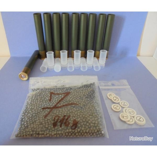LOT DE RECHARGEMENT POUR 10 CARTOUCHES CAL.410 GRAINS PLOMB N7