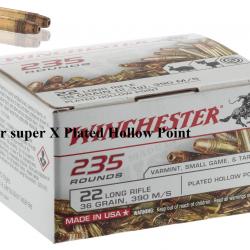 Cartouches  super-X  LHP Copper Plated  Cal.22LR boite de 235