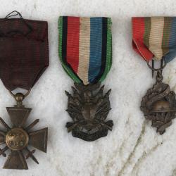 3 médailles 14/18 poilu ww1