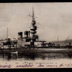 CPA- MARINE  MILITAIRE - Le " Valmy " Garde cote cuirasse  N°3875