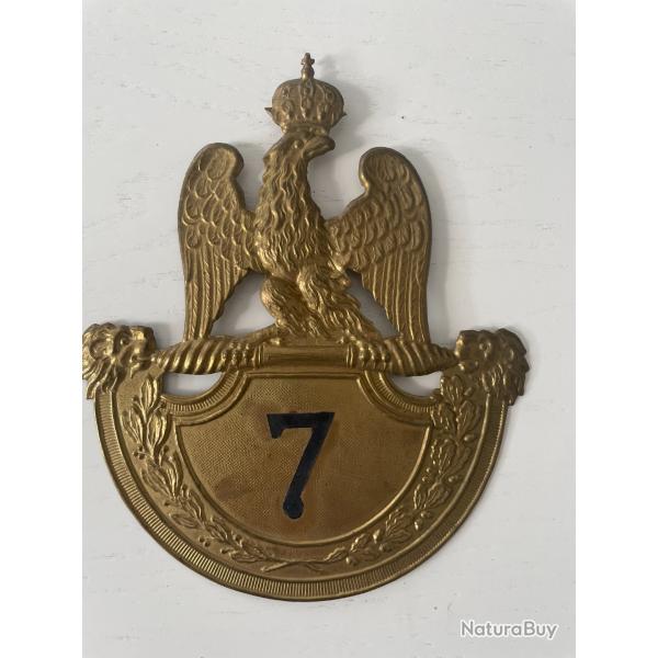Plaque de shako 7 eme rgiment 1er empire