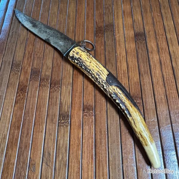 COUTEAU CORNILLON BOIS DE CERF PAR VITRY FRRE A PARIS DEPUIS 1795 VERS 1850  XlX me