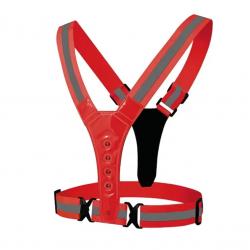 Gilet de Sécurité LED Réfléchissant - Équipement Haute Visibilité pour la sécurité nocturne Rouge