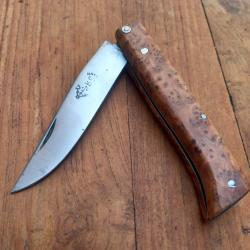 Couteau ALPIN B.S GARANTI LES 3 VERTUS THEOLOGALES Manche en Loupe de Thuya