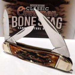 Couteau Rough Ryder Classic Cinnamon Bone Stag Lame Acier Carbone Manche Corne de Daim Slip RR2423