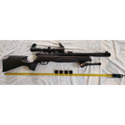 Carabine GAMO ARROW calibre 4,5 MM / .177 avec 4 chargeurs + bipied + lunette + rail picatinny.