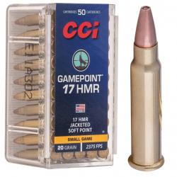 Cartouches  CCI - 17 HMR  GAMEPOINT  20 grains -  X 50