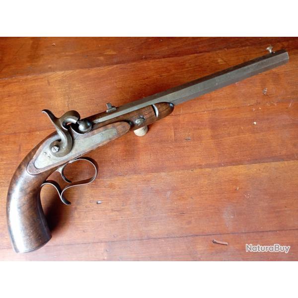Gros pistolet  percussion,de tir ou duel second empire.