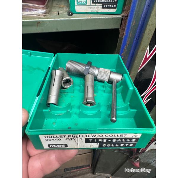 Tire balle collet Rcbs avec outils