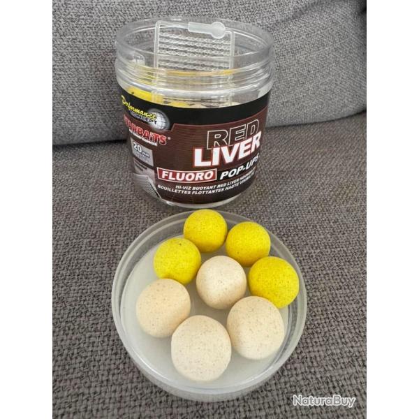 Pop up fluoro red liver 20mm , 80gr