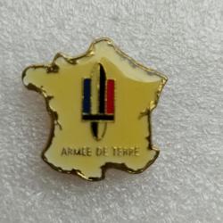 PINS ARMEE DE TERRE CARTE DE FRANCE BLASON INSIGNE
