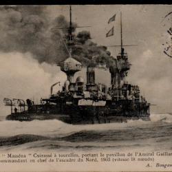 CPA - Marine Militaire -" LE Masséna " Cuirasse a tourelles portant le pavillon de l'Amiral - N°3105