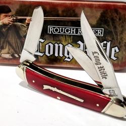 Couteau Rough Ryder Long Rifle Sowbelly Stockman Red Lames en Acier Inox Manche Os Slipjoint RR2619